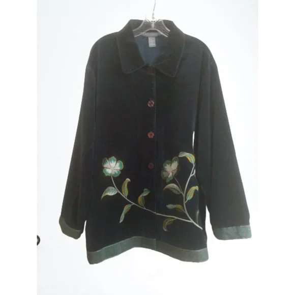 Jessica Holbrook Jacket Easy care Green Velvet - Picture 1 of 10